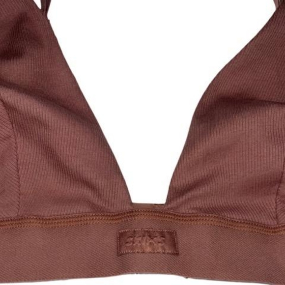 Skims Cotton Plunge Bralette, size XL, Rose Clay - Picture 4 of 11